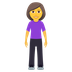 Bagaimana Woman Standing emoji terlihat di Joypixels.