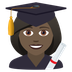 How Woman Student: Dark Skin Tone emoji looks on Joypixels.