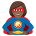 How Woman Superhero: Medium-Dark Skin Tone emoji looks on Joypixels.