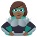 How Woman Supervillain: Medium-Dark Skin Tone emoji looks on Joypixels.