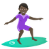 How Woman Surfing: Dark Skin Tone emoji looks on Joypixels.