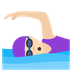 How Woman Swimming: Light Skin Tone emoji looks on Joypixels.