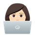 Bagaimana Woman Technologist: Light Skin Tone emoji terlihat di Joypixels.