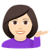 How Woman Tipping Hand: Light Skin Tone emoji looks on Joypixels.