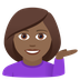 How Woman Tipping Hand: Medium-Dark Skin Tone emoji looks on Joypixels.