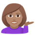 How Woman Tipping Hand: Medium Skin Tone emoji looks on Joypixels.