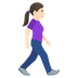 How Woman Walking Facing Right: Light Skin Tone emoji looks on Joypixels.