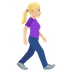 How Woman Walking Facing Right: Medium-Light Skin Tone emoji looks on Joypixels.