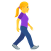 How Woman Walking Facing Right emoji looks on Joypixels.