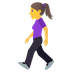 Bagaimana Woman Walking emoji terlihat di Joypixels.