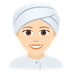 How Woman Wearing Turban: Light Skin Tone emoji looks on Joypixels.