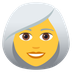 Wie Frau: weißes Haar Emoji auf Joypixels aussieht.