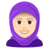 How Woman with Headscarf: Light Skin Tone emoji looks on Joypixels.