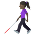 Bagaimana Woman with White Cane: Dark Skin Tone emoji terlihat di Joypixels.