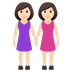 How Women Holding Hands: Light Skin Tone emoji looks on Joypixels.