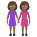 How Women Holding Hands: Medium-Dark Skin Tone emoji looks on Joypixels.