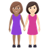 How Women Holding Hands: Medium Skin Tone, Light Skin Tone emoji looks on Joypixels.