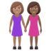 How Women Holding Hands: Medium Skin Tone, Medium-Dark Skin Tone emoji looks on Joypixels.