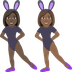 Hur Kvinnor med kaninöron: mörk hy, mellanmörk hy emoji ser ut på Joypixels.