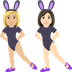Hur Kvinnor med kaninöron: mellanljus hy, ljus hy emoji ser ut på Joypixels.