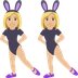 Hur Kvinnor med kaninöron: mellanljus hy emoji ser ut på Joypixels.