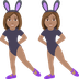 Hur Kvinnor med kaninöron: mellanfärgad hy emoji ser ut på Joypixels.