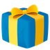 Bagaimana Wrapped Gift emoji terlihat di Joypixels.