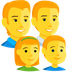 Come Famiglia: uomo, uomo, bambina e bambino emoji appare su Messenger.