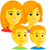 Bagaimana Family: Woman, Woman, Boy, Boy emoji terlihat di Messenger.