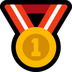 Bagaimana 1st Place Medal emoji terlihat di Microsoft.