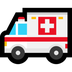 Hoe Ambulance emoji eruit ziet op Microsoft.