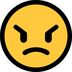 Bagaimana Angry Face emoji terlihat di Microsoft.