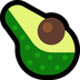 Hoe Avocado emoji eruit ziet op Microsoft.