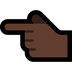 Bagaimana Backhand Index Pointing Left: Dark Skin Tone emoji terlihat di Microsoft.