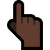 Bagaimana Backhand Index Pointing Up: Dark Skin Tone emoji terlihat di Microsoft.