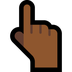 Bagaimana Backhand Index Pointing Up: Medium-Dark Skin Tone emoji terlihat di Microsoft.