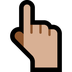 Bagaimana Backhand Index Pointing Up: Medium-Light Skin Tone emoji terlihat di Microsoft.