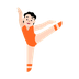 Jak wygląda emoji Baletnica: karnacja jasna w Microsoft.