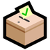 Bagaimana Ballot Box with Ballot emoji terlihat di Microsoft.