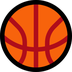 Bagaimana Basketball emoji terlihat di Microsoft.