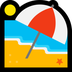 Bagaimana Beach with Umbrella emoji terlihat di Microsoft.