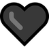 Bagaimana Black Heart emoji terlihat di Microsoft.