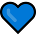 Hoe Blauw hart emoji eruit ziet op Microsoft.