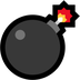 Bagaimana Bomb emoji terlihat di Microsoft.