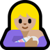 Bagaimana Breast-Feeding: Medium-Light Skin Tone emoji terlihat di Microsoft.