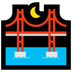 Bagaimana Bridge at Night emoji terlihat di Microsoft.