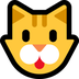 Bagaimana Cat Face emoji terlihat di Microsoft.