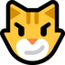 Bagaimana Cat with Wry Smile emoji terlihat di Microsoft.