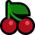 Bagaimana Cherries emoji terlihat di Microsoft.