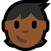 Bagaimana Child: Medium-Dark Skin Tone emoji terlihat di Microsoft.